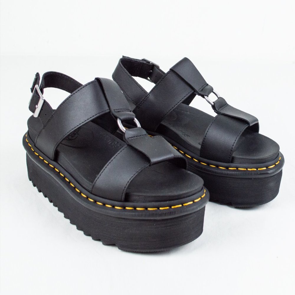 Dr. Martens Francis Black Leather Strap Platform Sandal - Picture 6 of 12